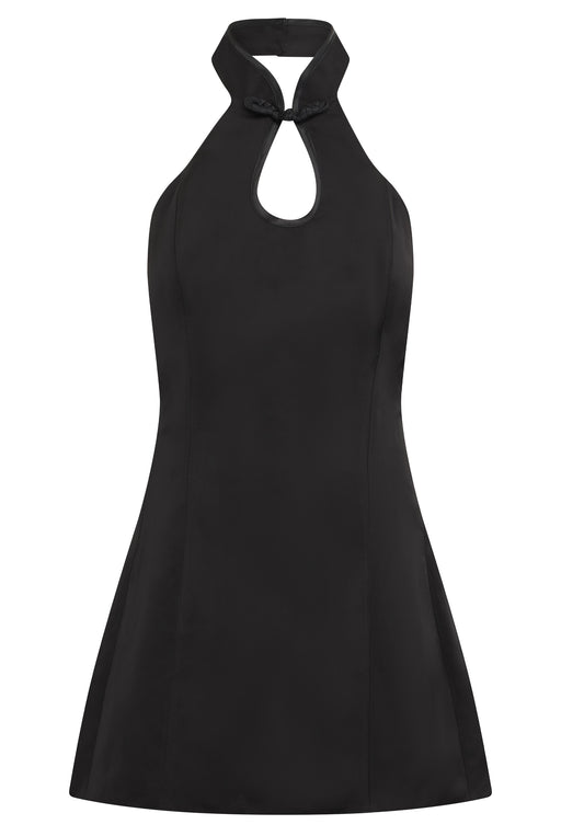 Shanghai dress black saten